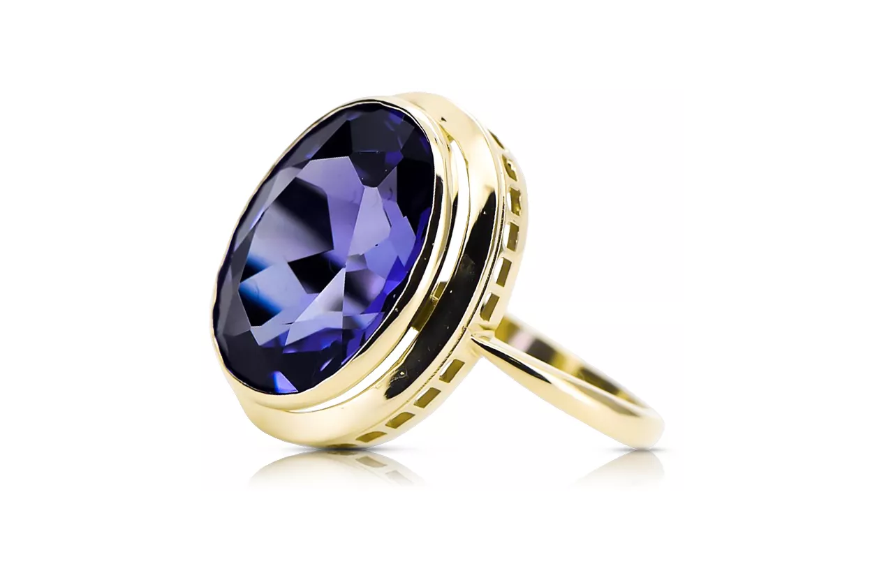 Safír 14k žlté zlato  Vintage vrc285y